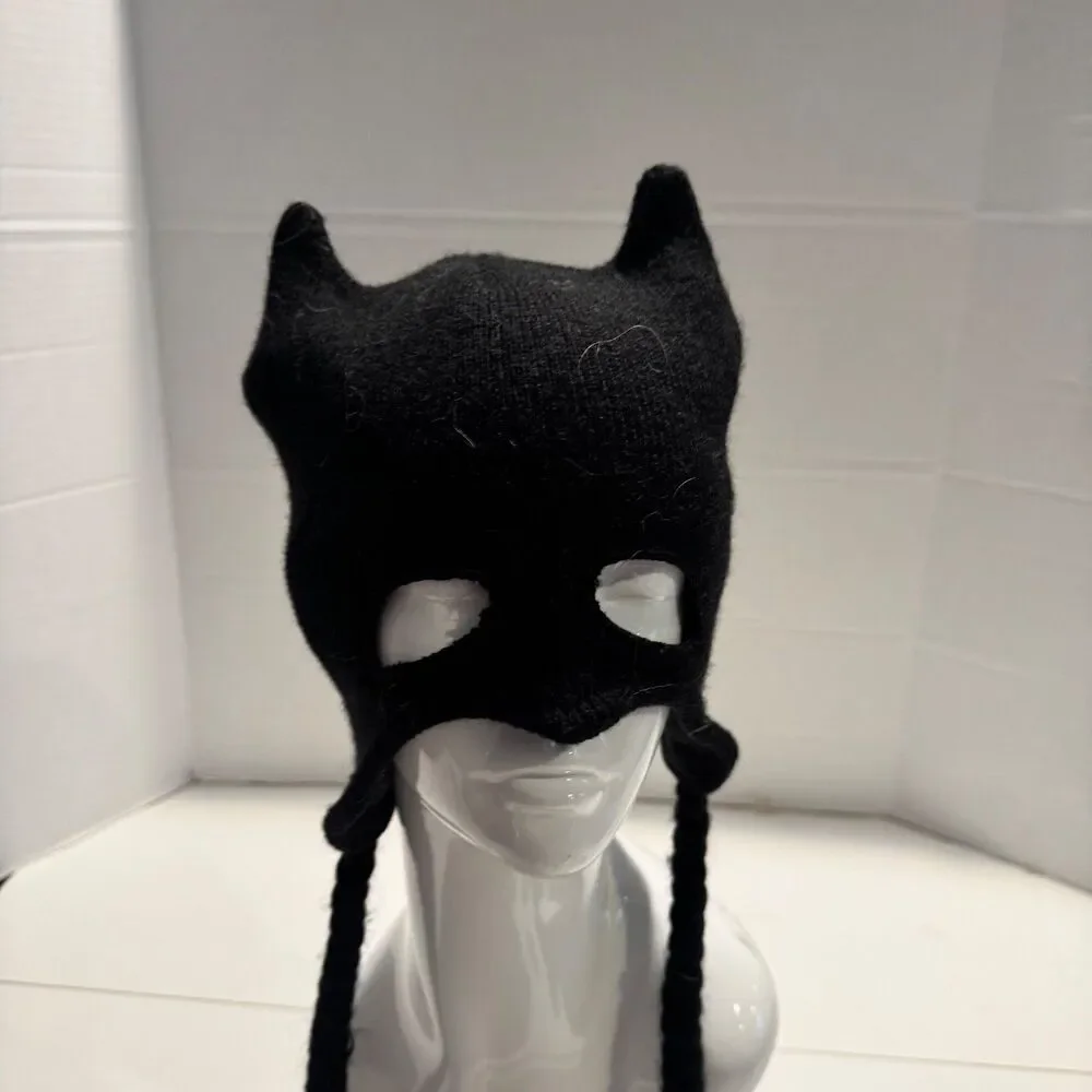 Batman Ski Knit Cap Dc Comics Black with cut out eyes One Size Beanie